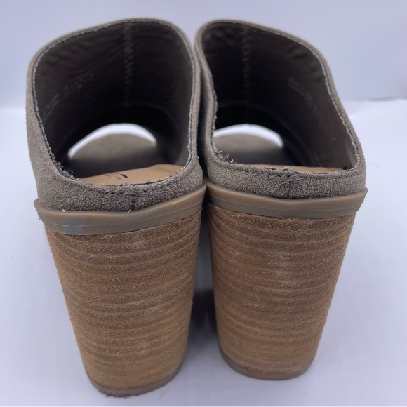 Call It Spring suede peep toe mules stack heeled women’s Size 7.5 Galerassi - Picture 7 of 11